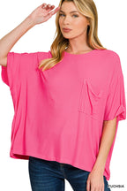 Soft Structure Relaxed Ribbed Pocket Top