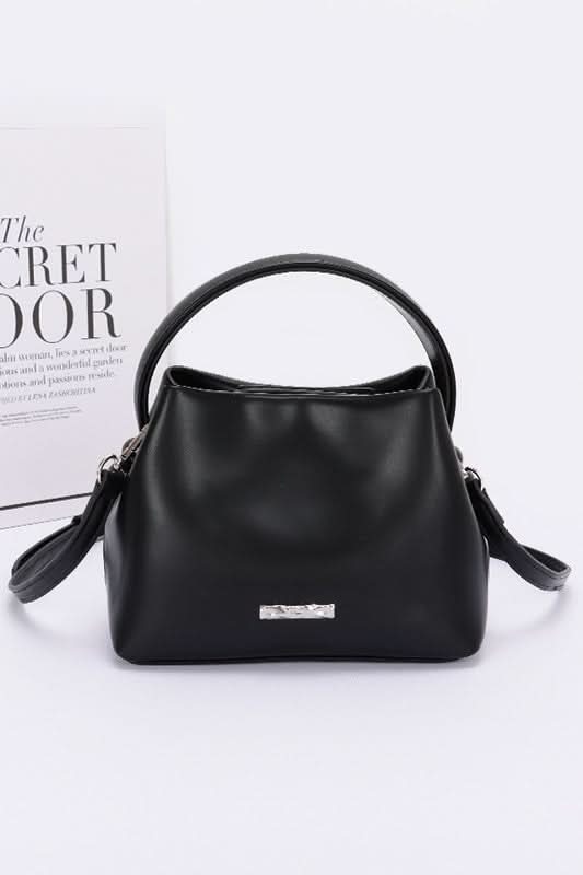 Black Mystique Faux Leather Bag - Madison and Mallory