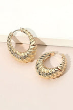 Gleam Twist Oval Huggie Hoop Earrings - Madison and Mallory