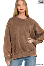 Cozy Vibes Acid Wash Oversized Pullover