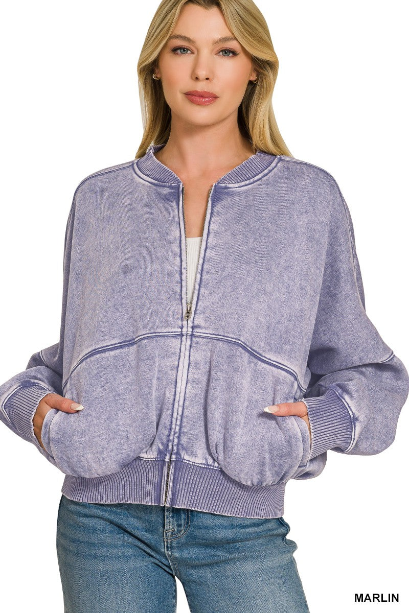 Vintage Drift Acid Washed Fleece Jacket - BACK IN STOCK