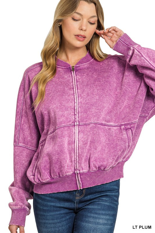 Vintage Drift Acid Washed Fleece Jacket - BACK IN STOCK