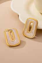 The Edge Edit Enamel Rectangle Cutout Stud Earrings - Madison and Mallory