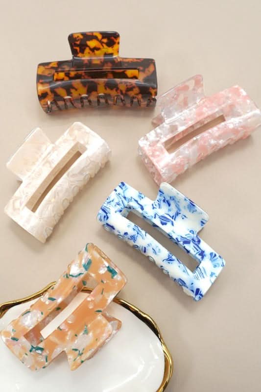 Glossy Girl Acetate Marble Hair Clip - Madison and Mallory