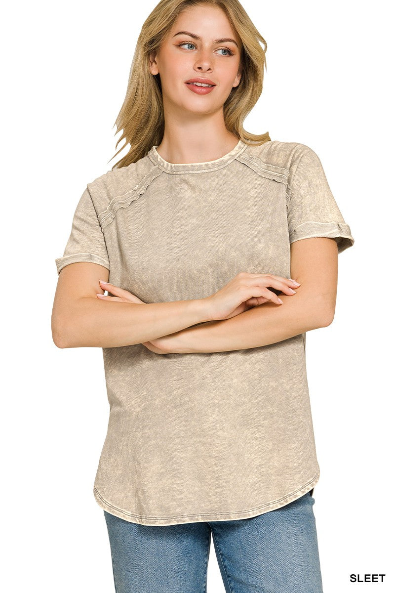 Sloane Mineral Washed French Terry Top