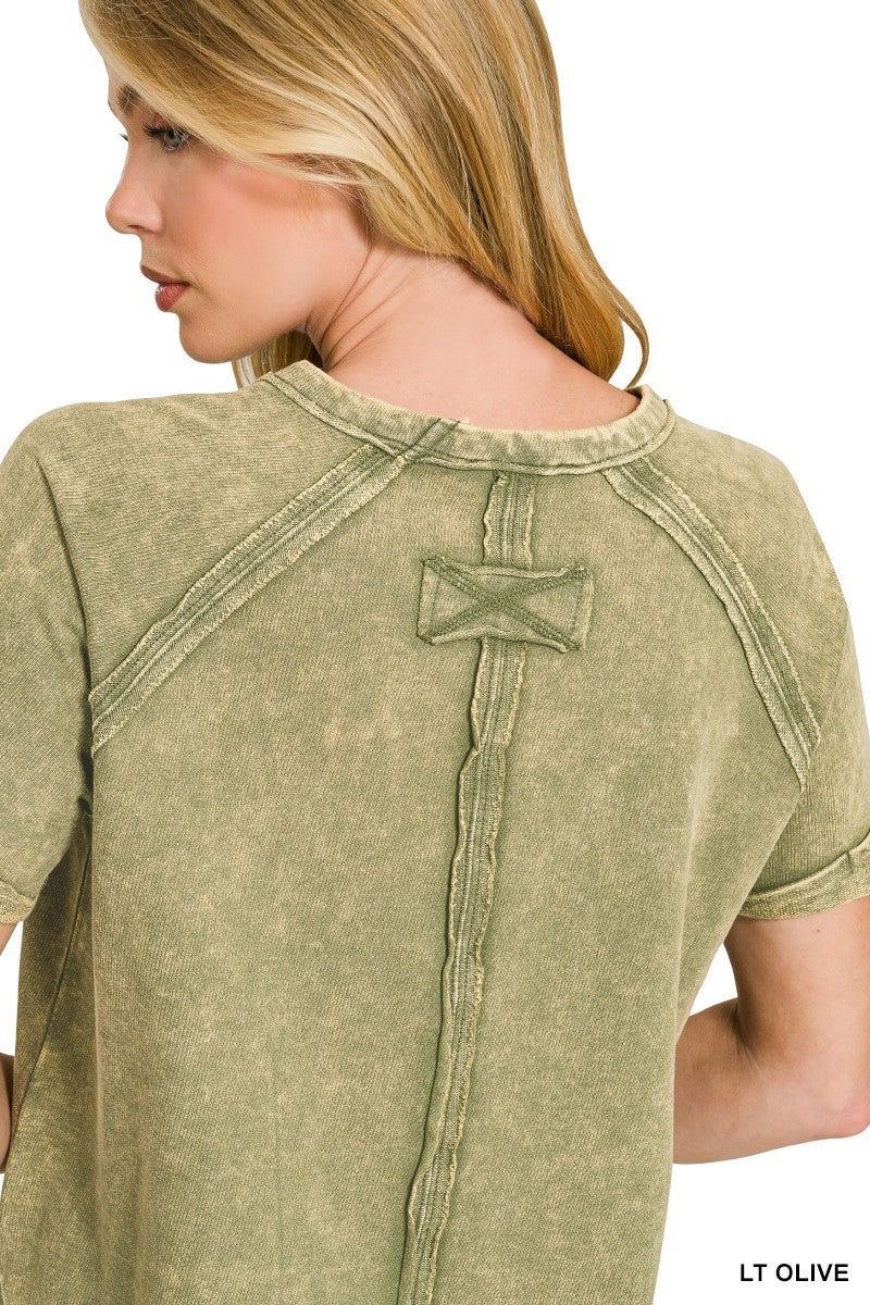 Sloane Mineral Washed French Terry Top