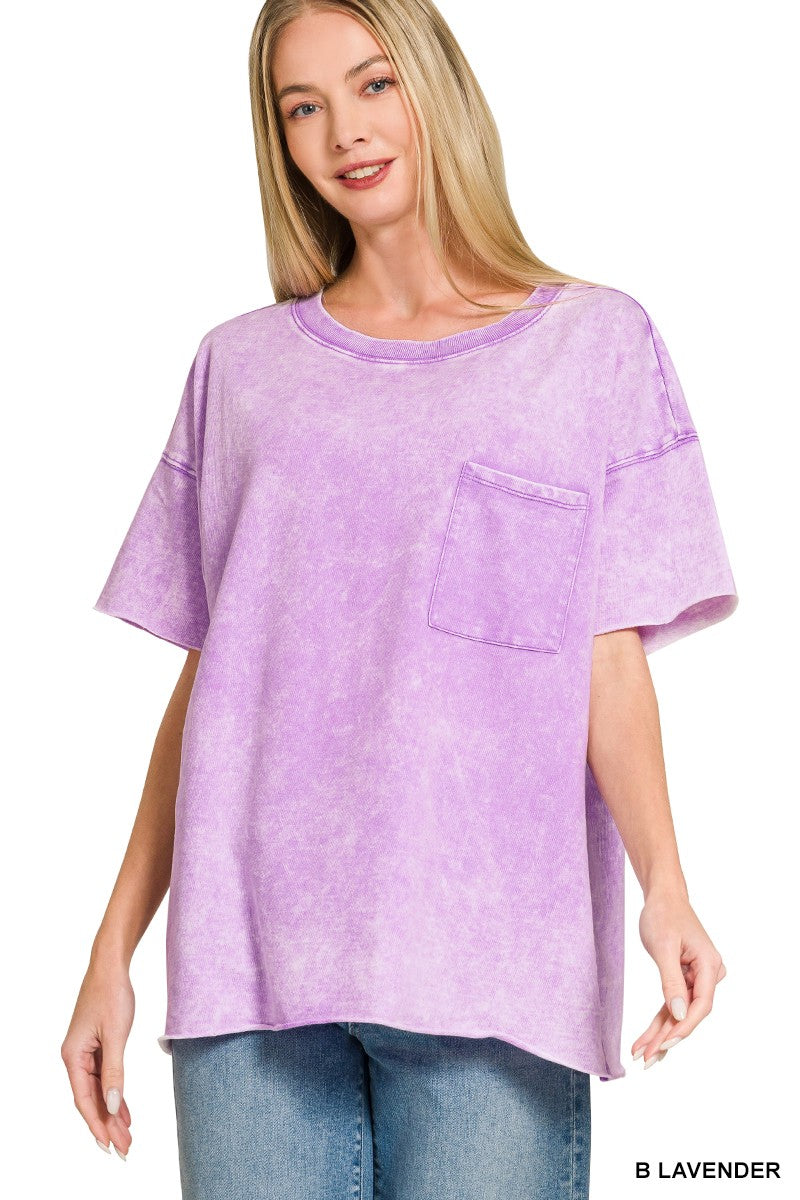 Vintage Edge Washed Drop Shoulder Top
