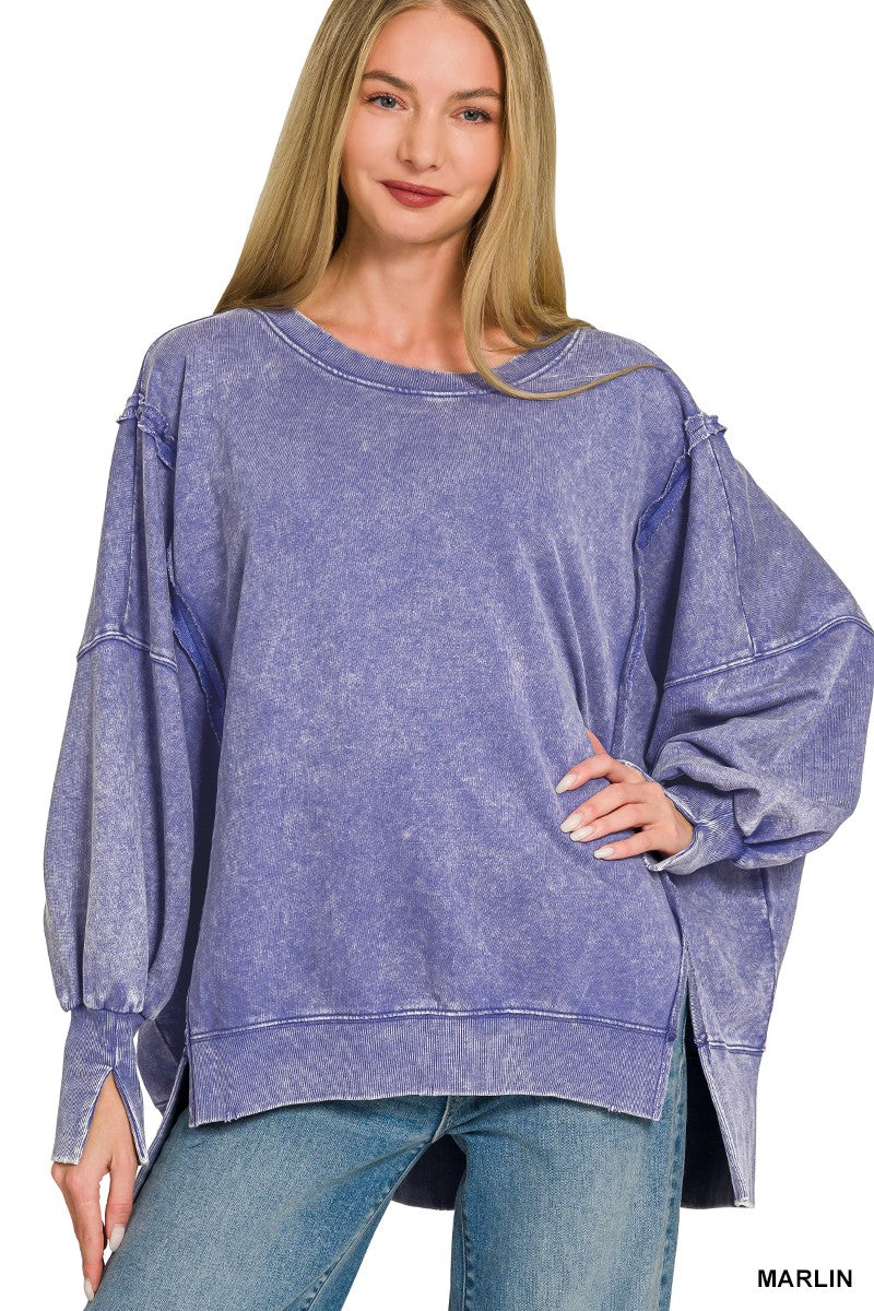 August Glow Acid Wash Pullover