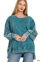 August Glow Acid Wash Pullover