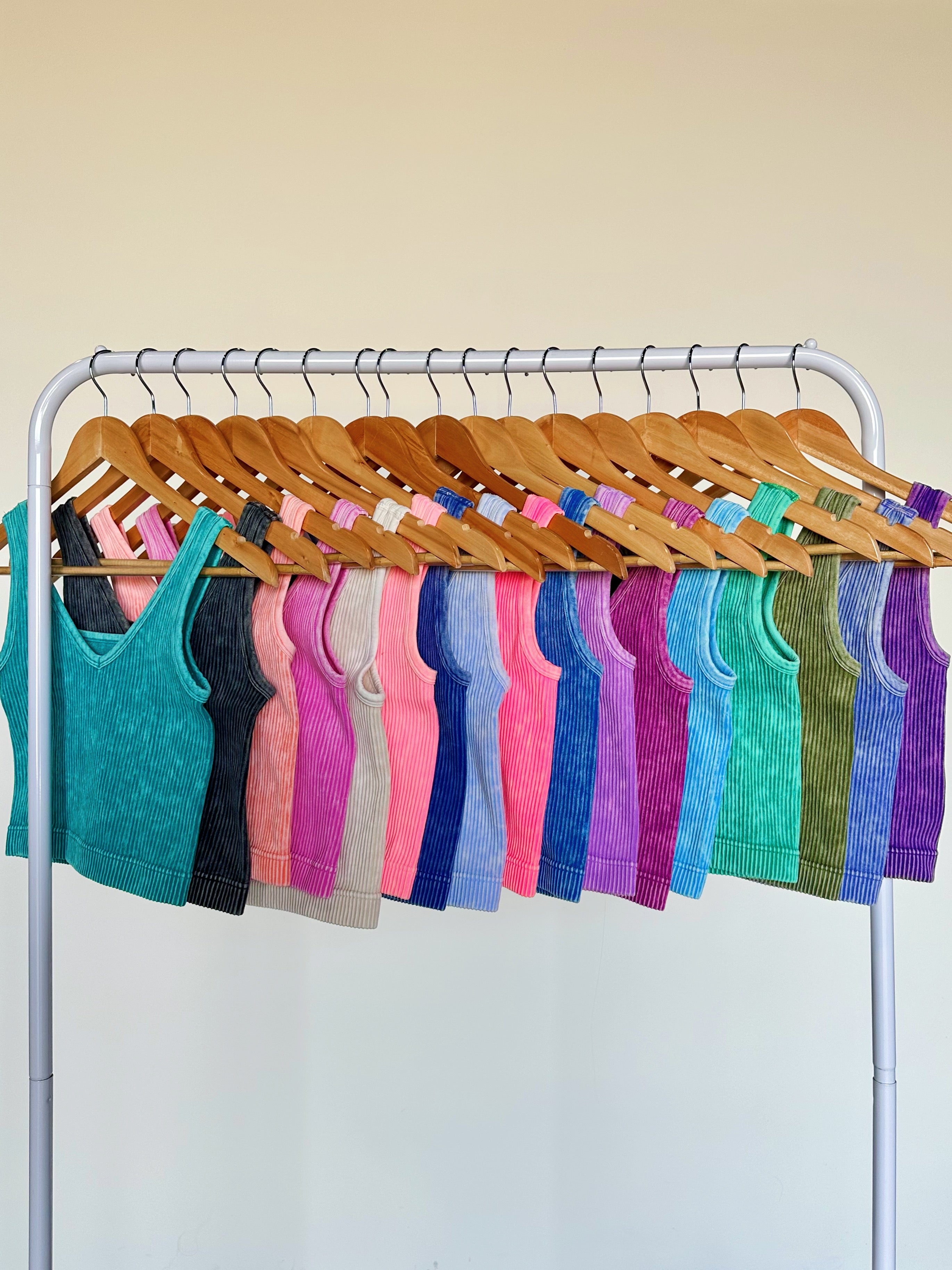  Dream Weekend Acid Wash Two-Way Neckline Tank Top - FINAL SALE - Madison and Mallory