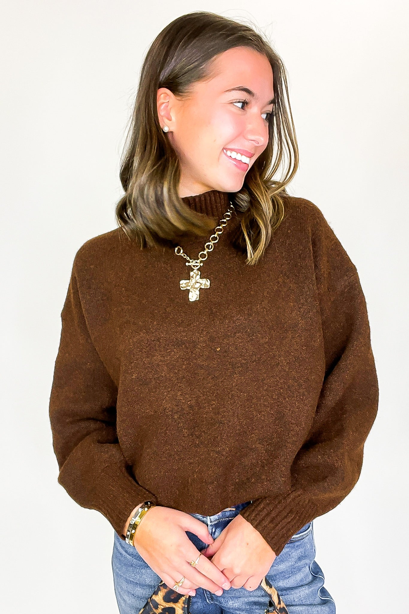 Minimal Mood Mock Neck Sweater - FINAL SALE - Madison and Mallory