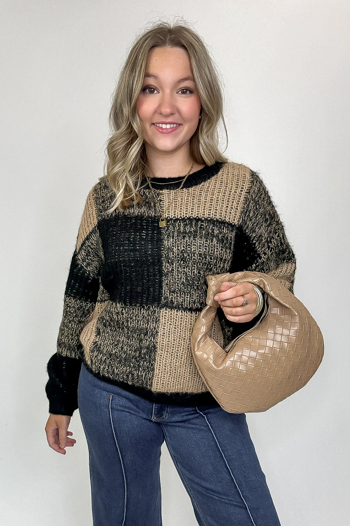 Cozy Grove Plaid Knit Sweater - Madison and Mallory