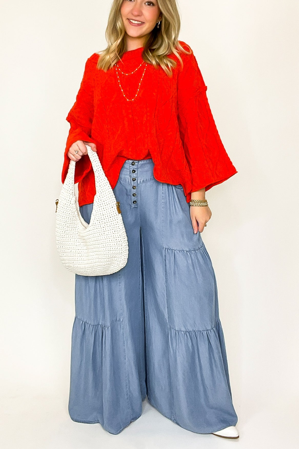 Tier Tempo Wide Leg Flowy Pants - Madison and Mallory