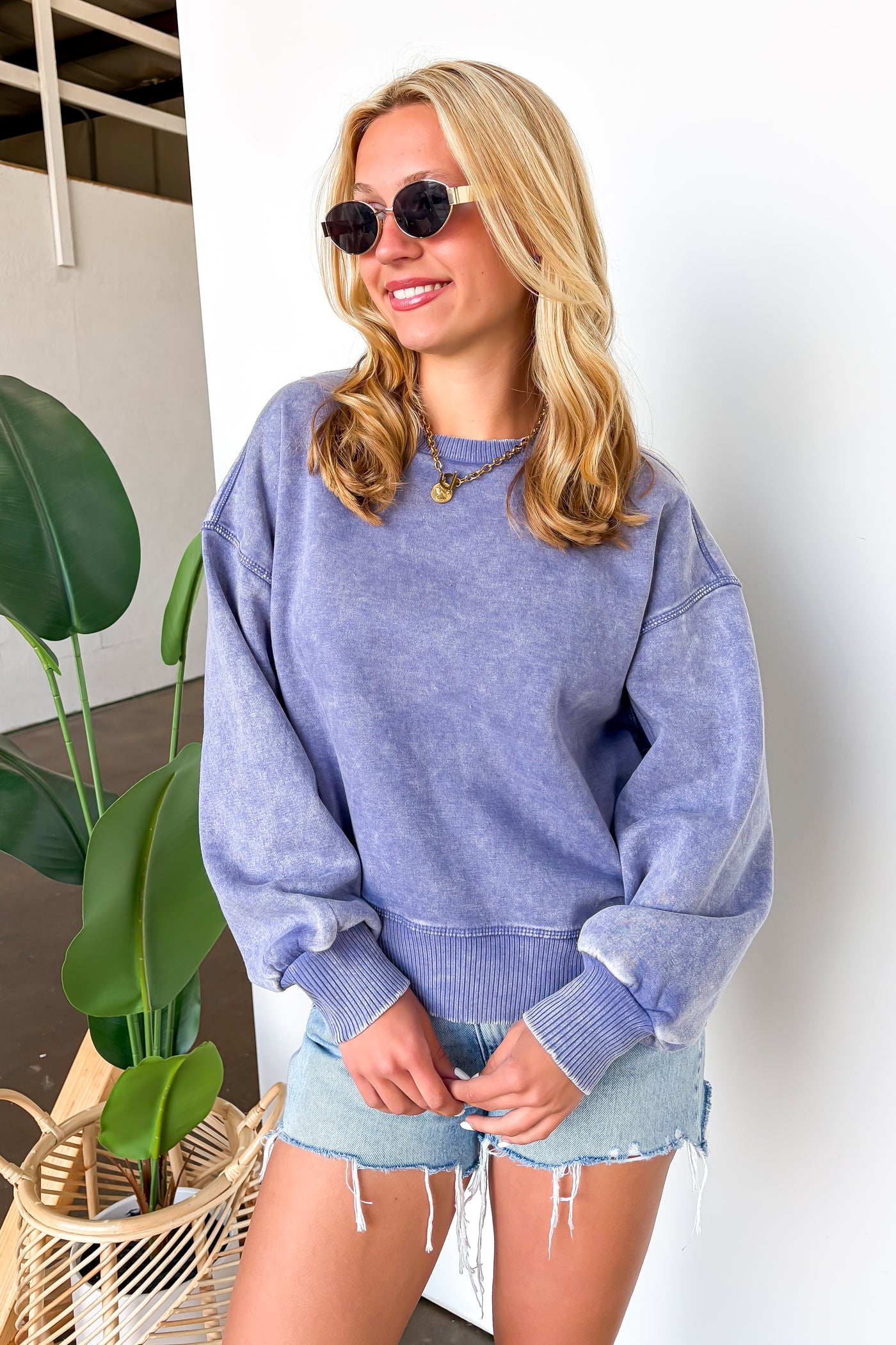 Refined Relaxation Acid Wash Pullover - BACK IN STOCK - Madison and Mallory