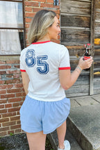 Retro Graphic 85 Ringer Top - FINAL SALE - Madison and Mallory