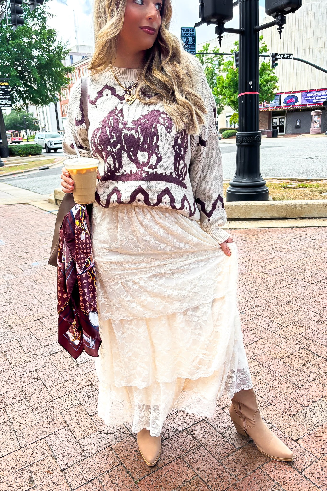 Vintage Veil Tiered Lace Maxi Skirt · Madison + Mallory