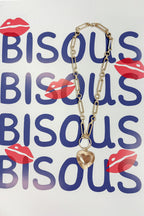 Amour Link Etched Heart Chain Necklace - Madison and Mallory