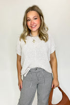 Heather Mocha / S Soft Form Short Sleeve Knit Top - Madison and Mallory