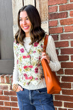 Garden Floral Jacquard Bow Vest - Madison and Mallory