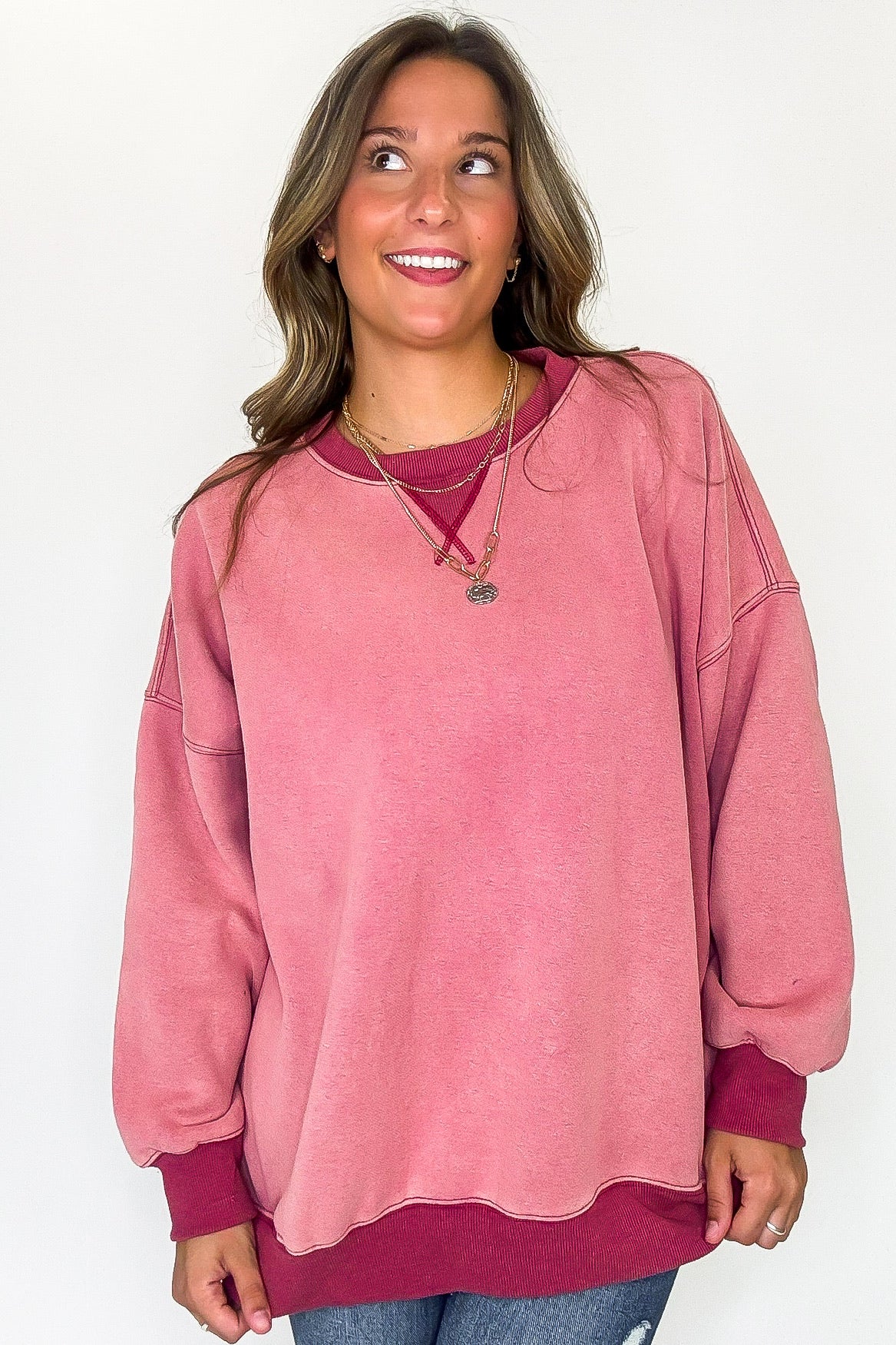 The Cozy Core Ribbed Washed Fleece Oversized Sweatshirt - Madison and Mallory