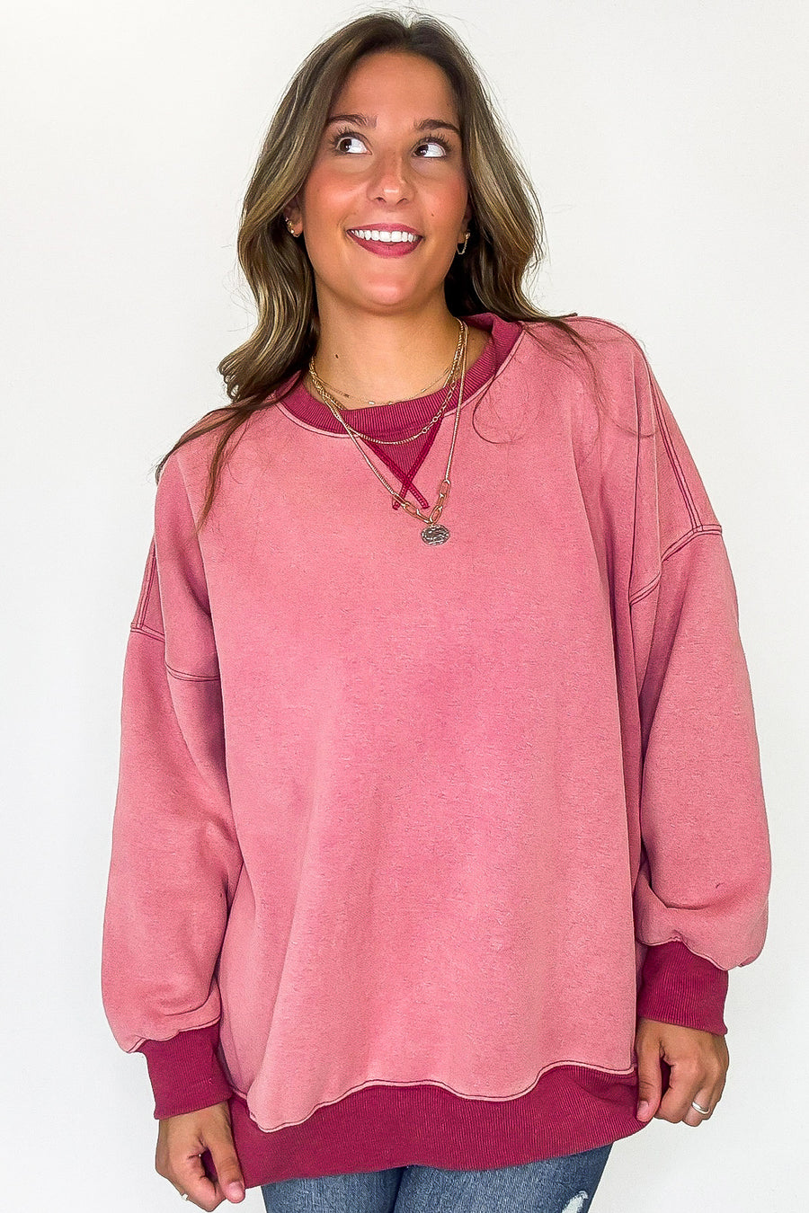The Cozy Core Ribbed Washed Fleece Oversized Sweatshirt - Madison and Mallory