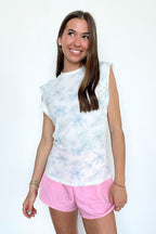 Cloud Nine Watercolor Flower Print Cap Sleeve Top - FINAL SALE - Madison and Mallory