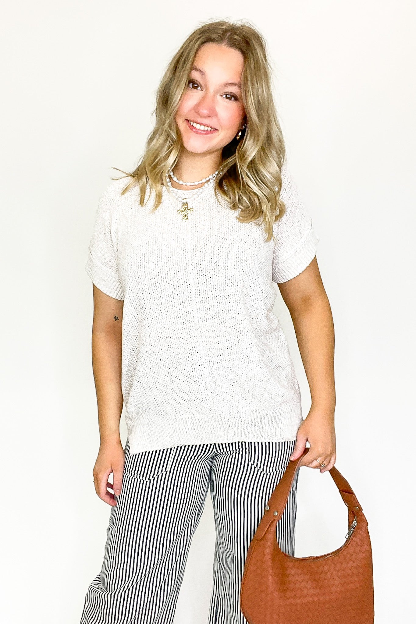 Soft Form Short Sleeve Knit Top