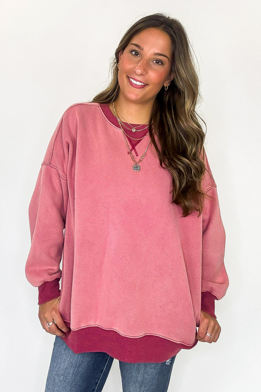 The Cozy Core Ribbed Washed Fleece Oversized Sweatshirt - Madison and Mallory