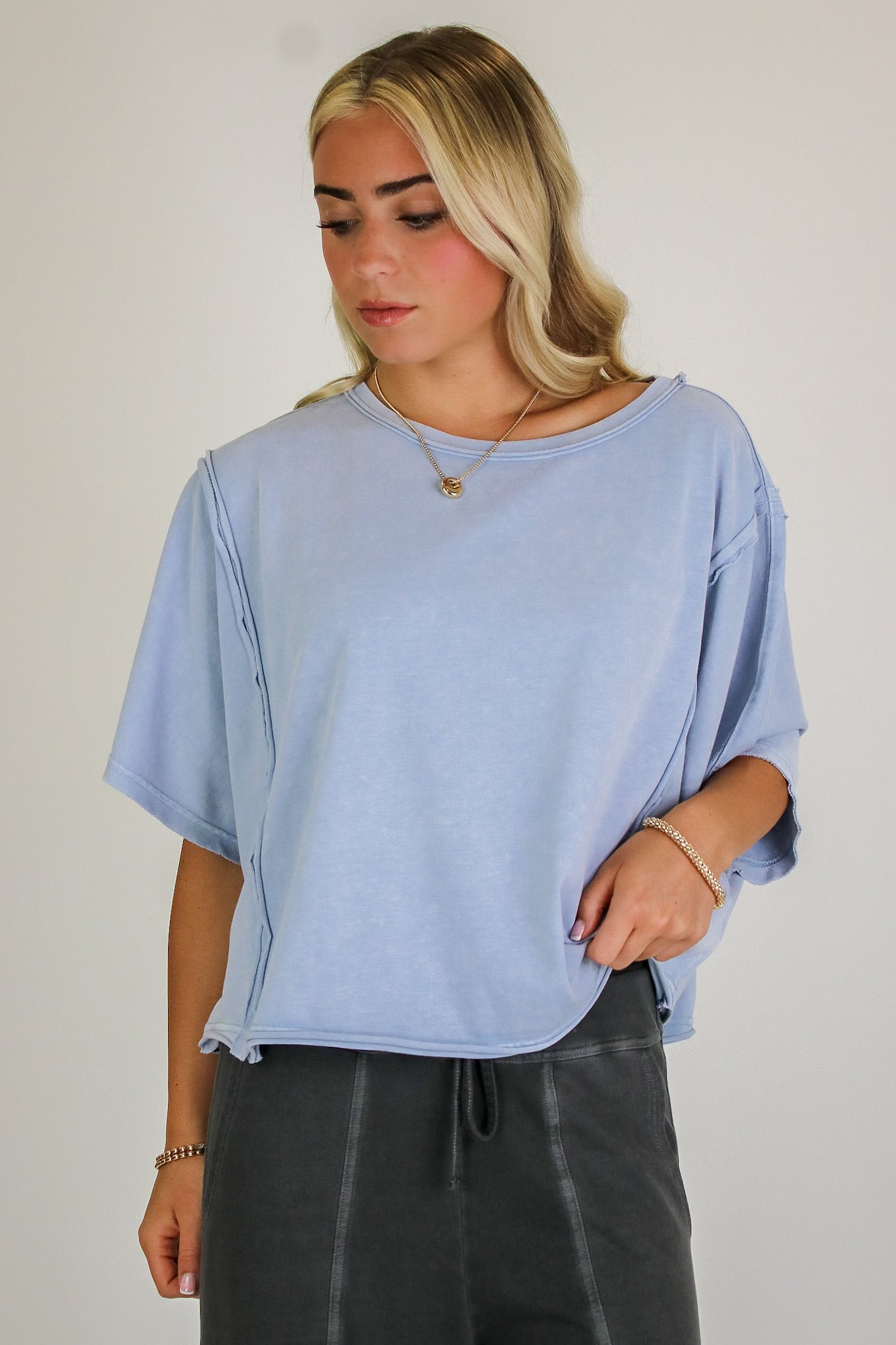 Sunwashed Mineral Boxy Tee