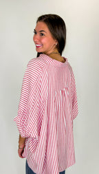 JoJo Striped Button Down Oversized Top - BACK IN STOCK - Madison and Mallory