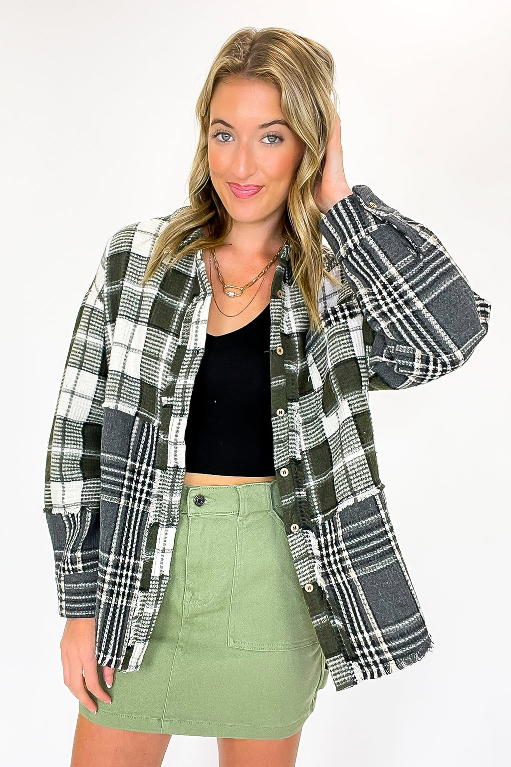 Notoriously Cool Mixed Plaid Oversized Shacket - FINAL SALE - Madison and Mallory