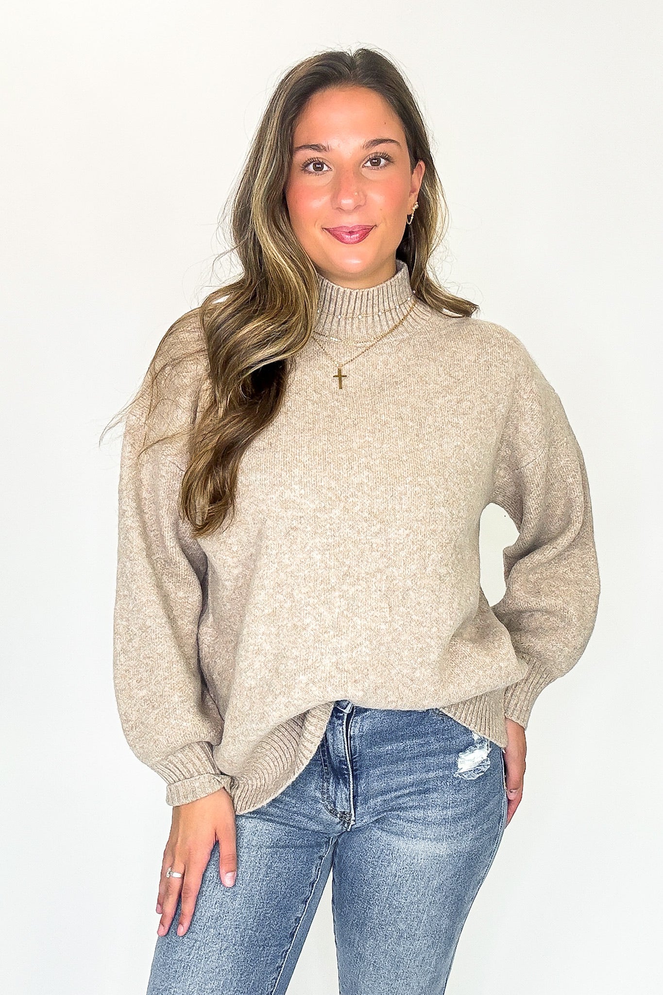 Minimal Mood Mock Neck Sweater - FINAL SALE - Madison and Mallory