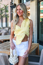 Petal Twist One-Shoulder Knotted Flower Bow Top - Madison and Mallory