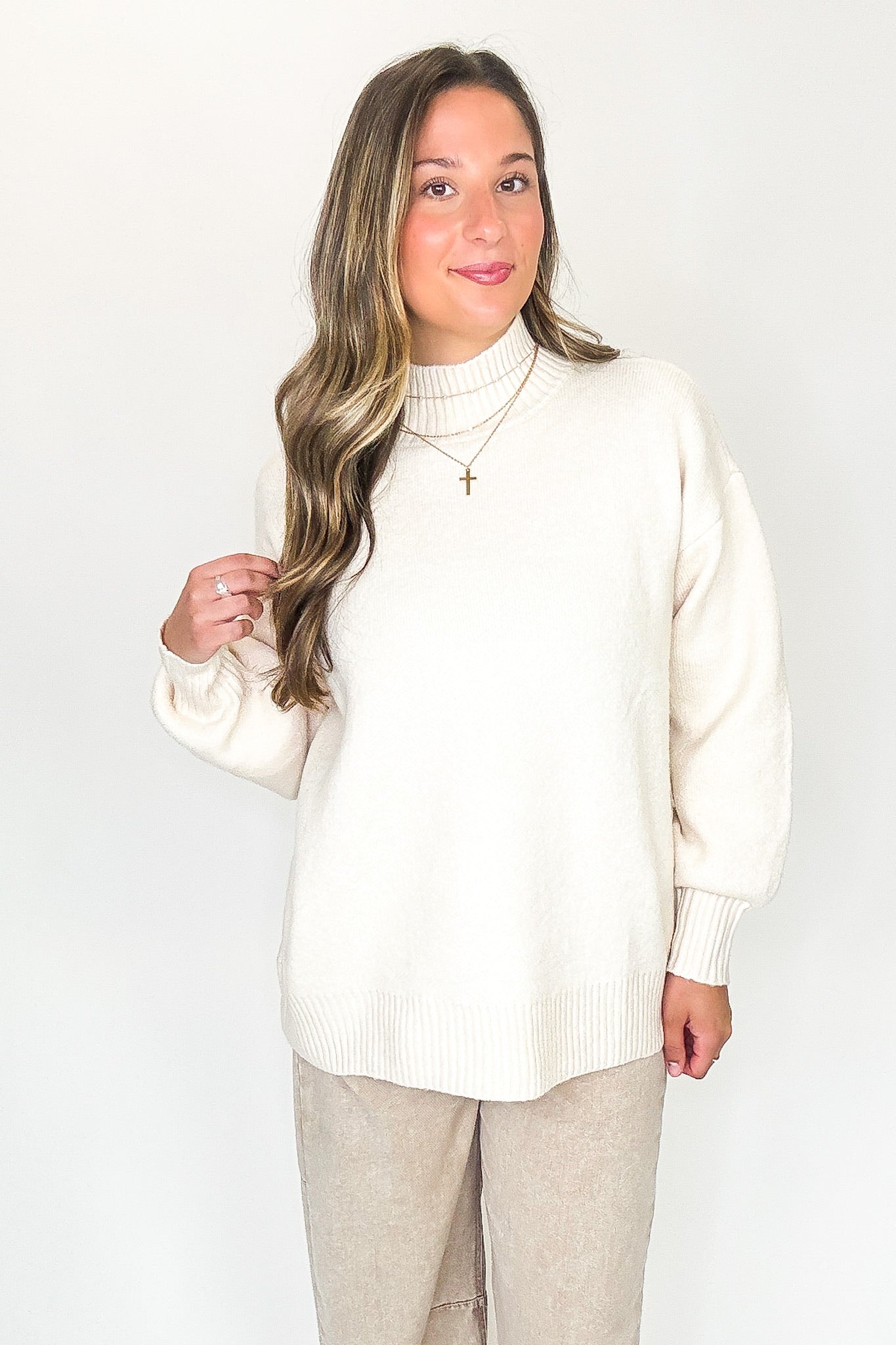 Minimal Mood Mock Neck Sweater - FINAL SALE - Madison and Mallory