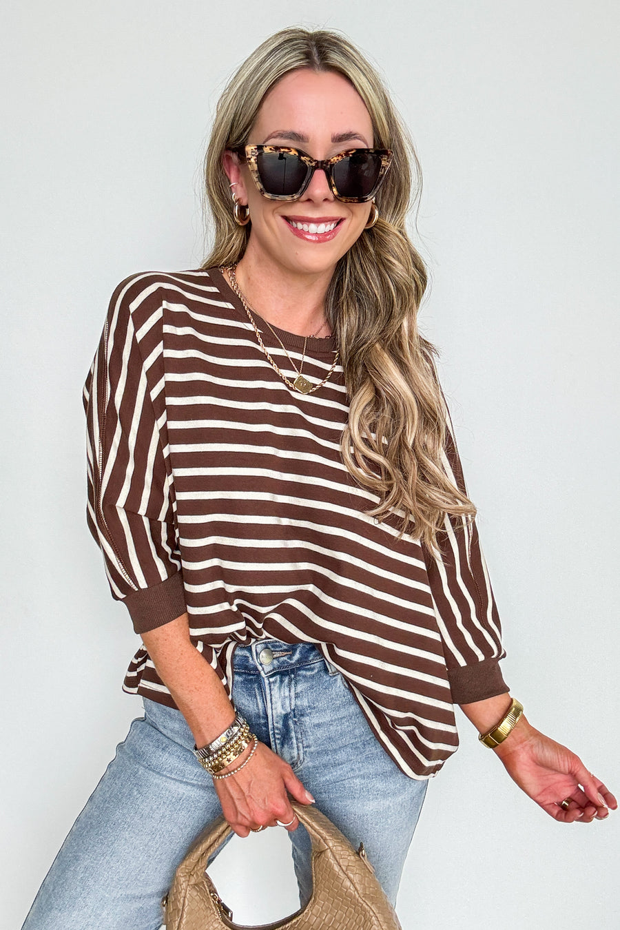 Laidback Lines Striped Boxy Knit Top - Madison and Mallory