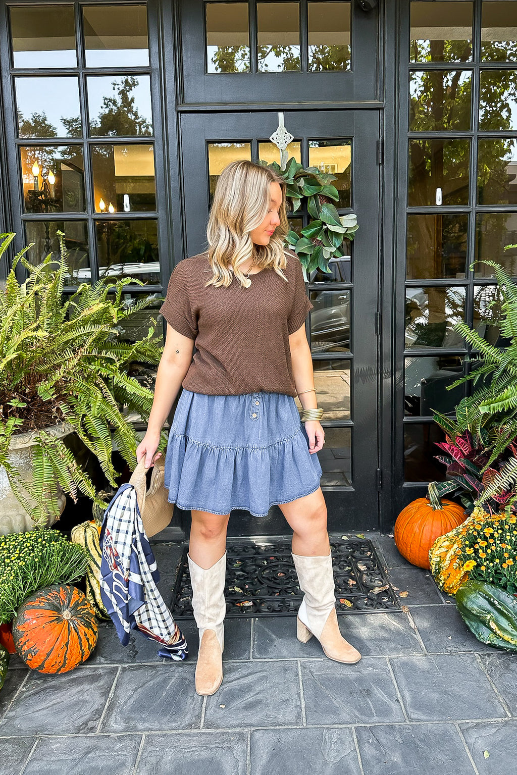 Soft Form Short Sleeve Knit Top - BACK IN STOCK - Madison and Mallory