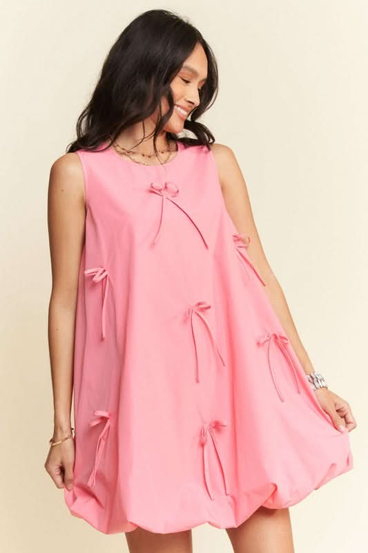 Adorably Iconic Bow Detail Bubble Dress - Madison and Mallory