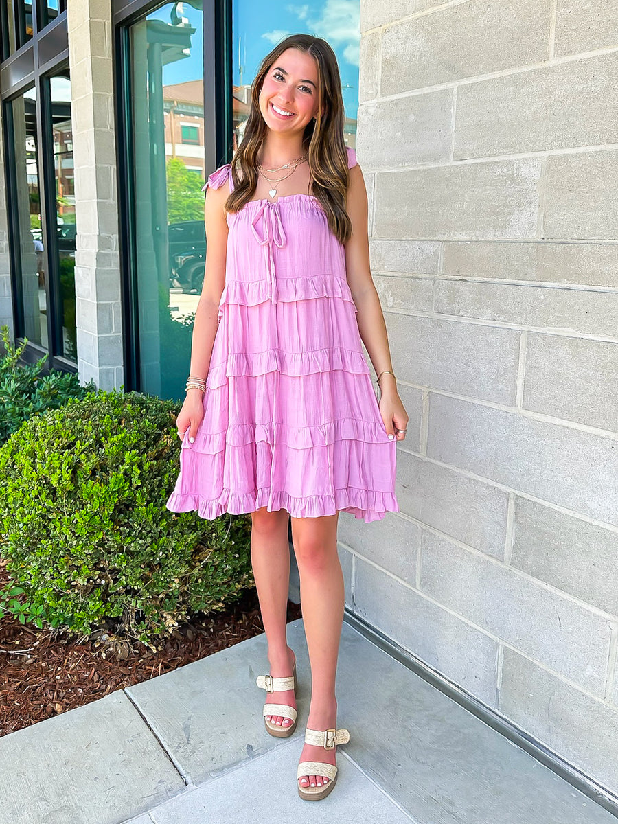 Exceptional Delight Ruffle Tiered Tie Strap Dress