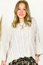 Mariner Weave Knitted Sailors Knot Round Neck Sweater - Madison and Mallory