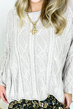 Mariner Weave Knitted Sailors Knot Round Neck Sweater - Madison and Mallory