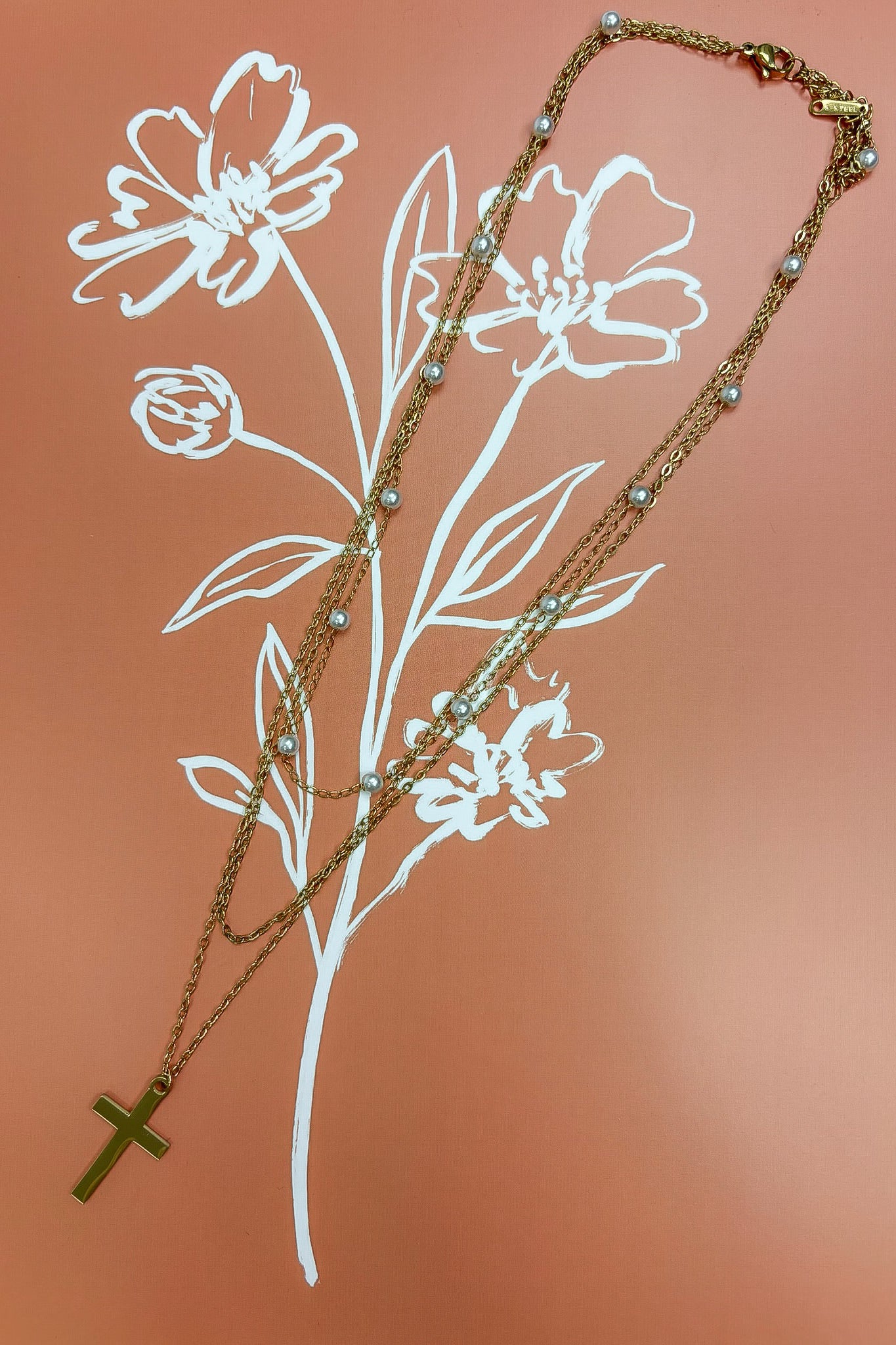 Eterna 18k Stainless Steel Cross Necklace - Madison and Mallory