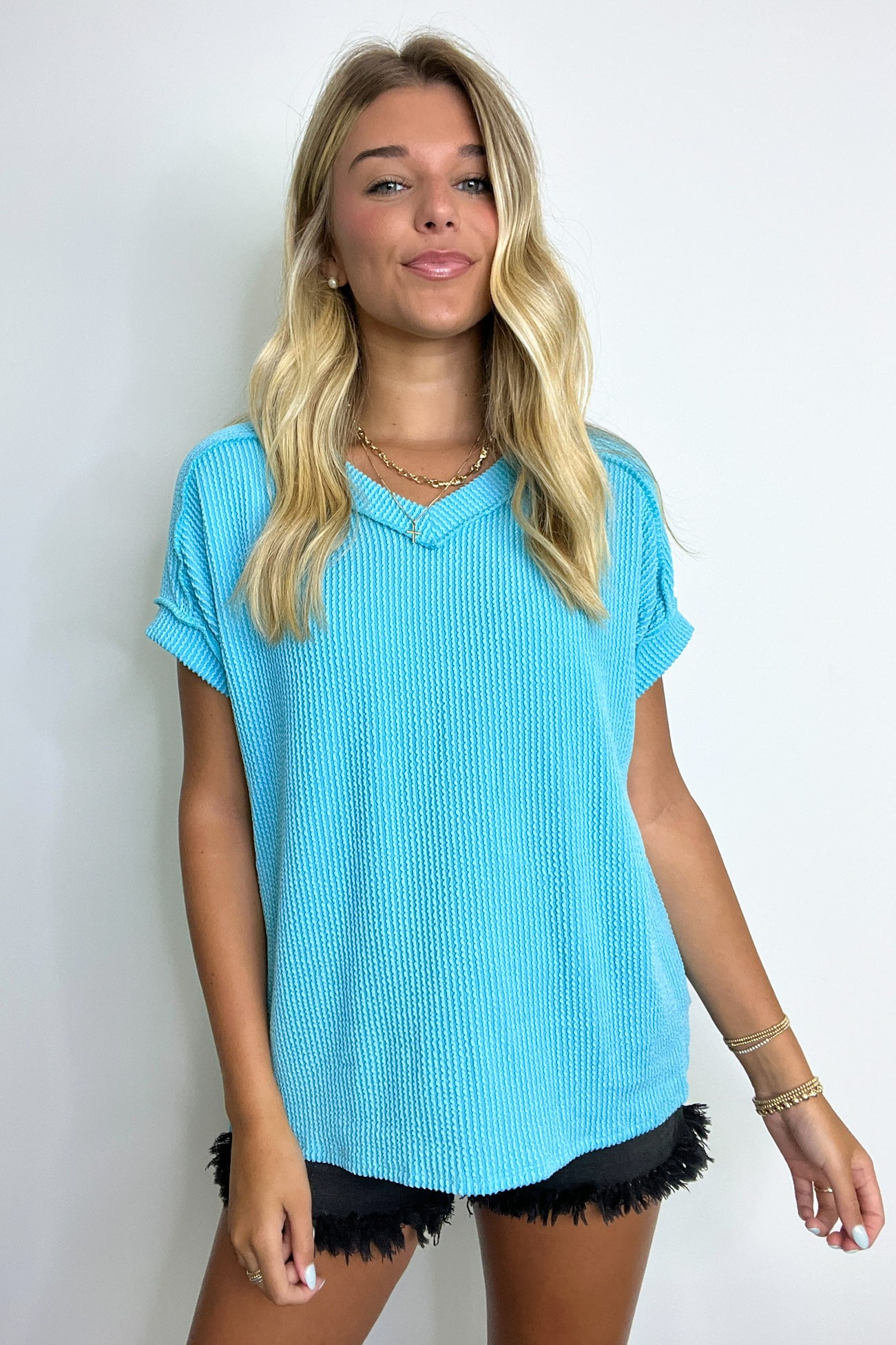  Maribeth Rib Knit Short Sleeve Top - BACK IN STOCK - Madison and Mallory