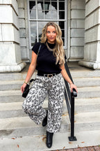 Bold Safari Barrel Wide Leg Animal Print Pants - FINAL SALE - Madison and Mallory