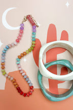 Earthlight Agate Glass Semi Precious Bead Necklace - Madison and Mallory