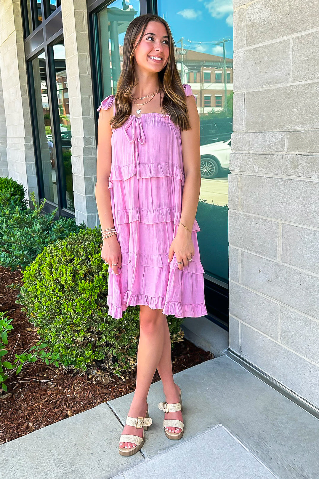 Exceptional Delight Ruffle Tiered Tie Strap Dress - Madison and Mallory