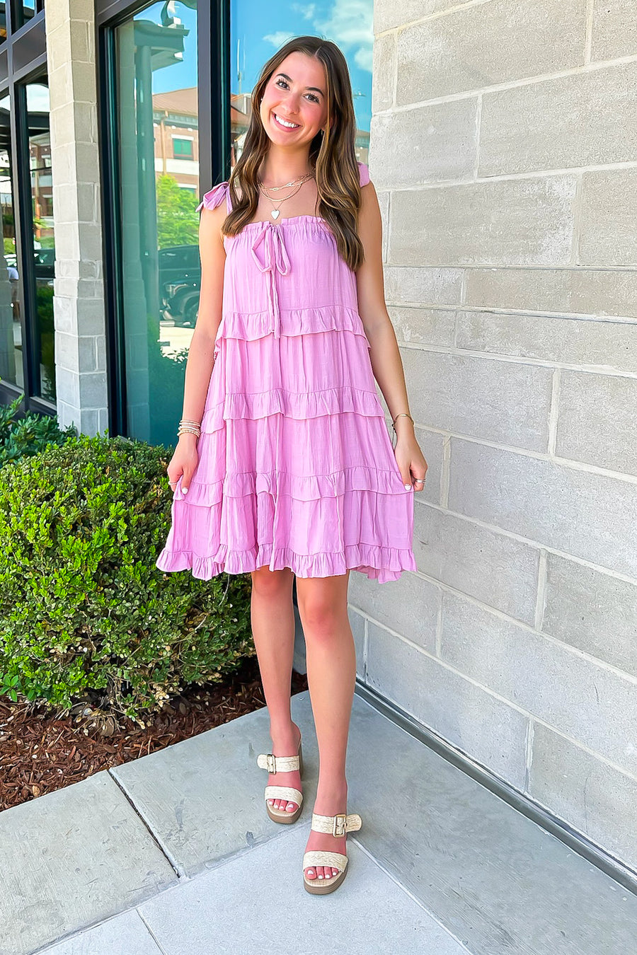 Exceptional Delight Ruffle Tiered Tie Strap Dress - Madison and Mallory