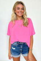 Bubblegum / S Aurora Short Sleeve Relaxed Top - FINAL SALE - Madison and Mallory