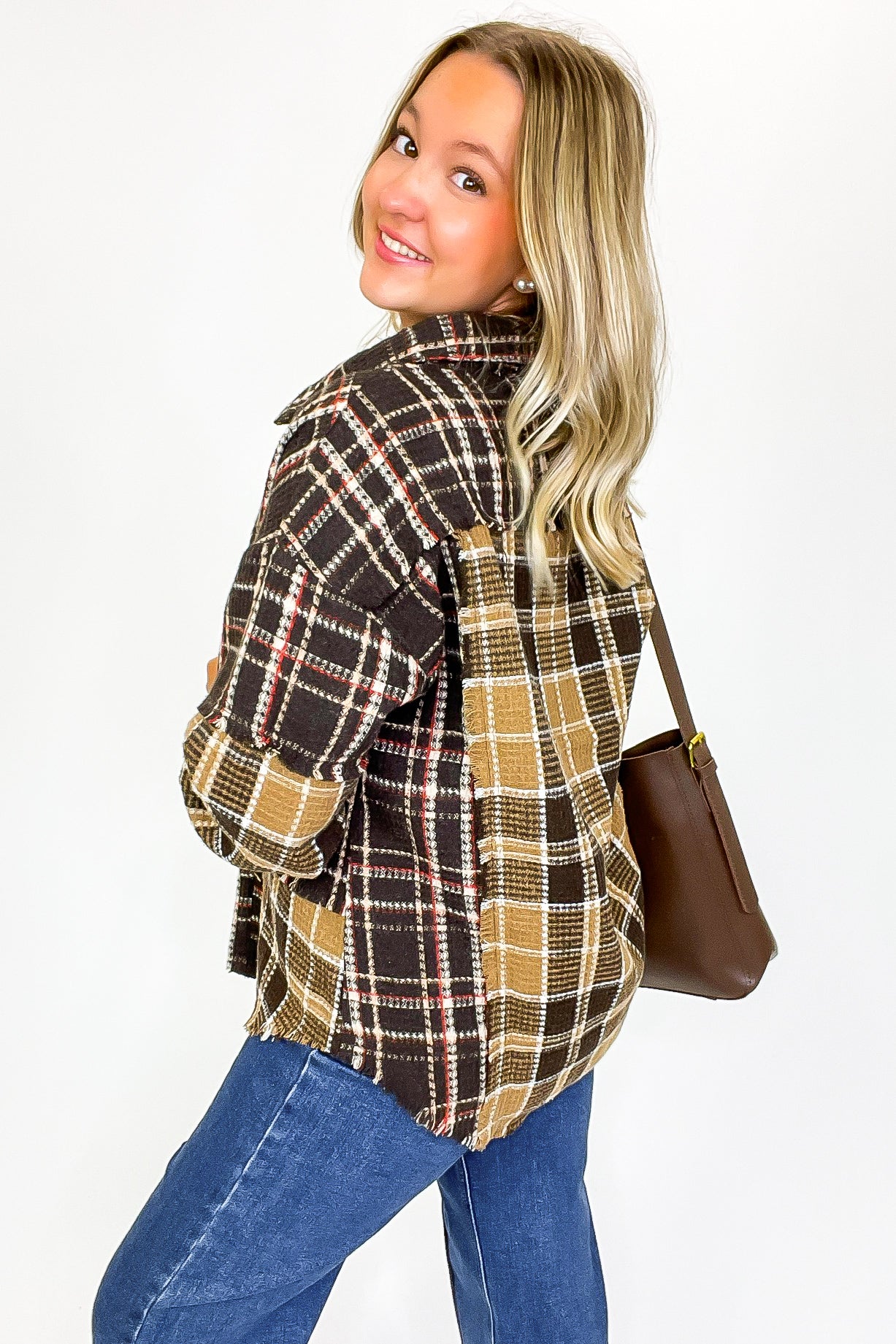 Notoriously Cool Mixed Plaid Oversized Shacket - Madison and Mallory
