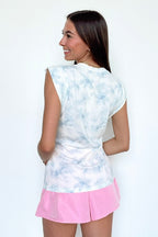 Cloud Nine Watercolor Flower Print Cap Sleeve Top - FINAL SALE - Madison and Mallory