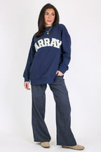 ARRAY Graphic Knit Mock Neck Pullover